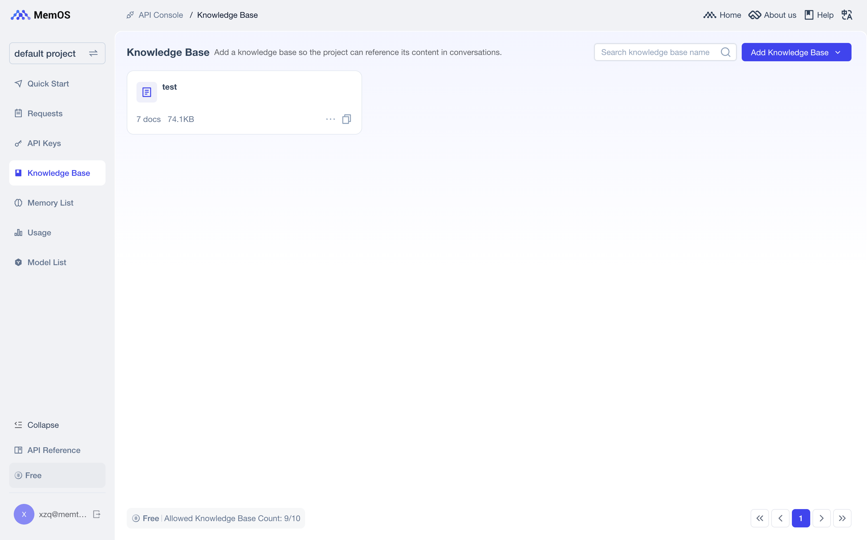 Knowledge base association page